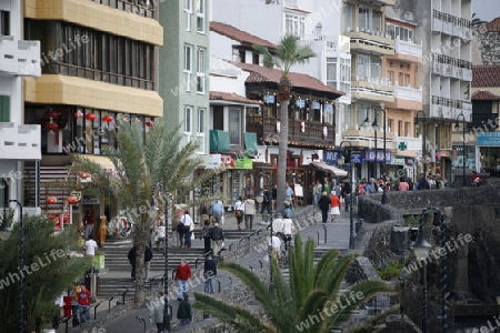 The City of  Puerto de la Cruz on the Island of Tenerife on the Islands of Canary Islands of Spain in the Atlantic.  