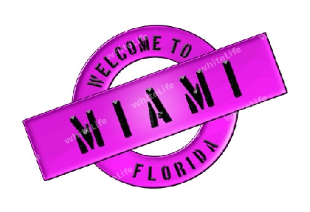 Illustration of WELCOME TO MIAMI as Banner for your presentation, website, inviting...