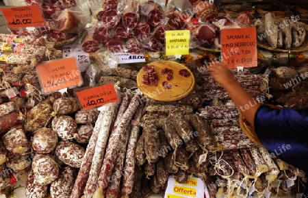 The Market in the town of Pallanza near to Verbania on the Lago maggiore in the Lombardia  in north Italy. 