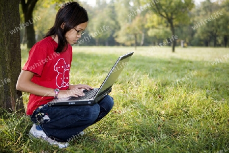 Laptop in der Natur