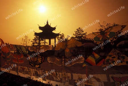 a temple in the city of yichang near the three gorges dam project in the province of hubei in china.