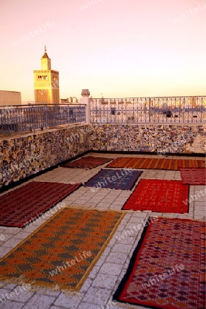 Afrika, Nordafrika, Tunesien, Tunis
Die Grosse Moschee Zaytouna von einer Dachterasse in der Medina oder  Altstadt der Tunesischen Hauptstadt Tunis. 





