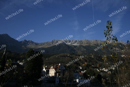 Blick zur Nordkette von Innsbruck aus