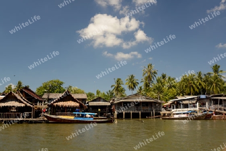 A fishing Village on a lagoon near the City of Krabi on the Andaman Sea in the south of Thailand. 