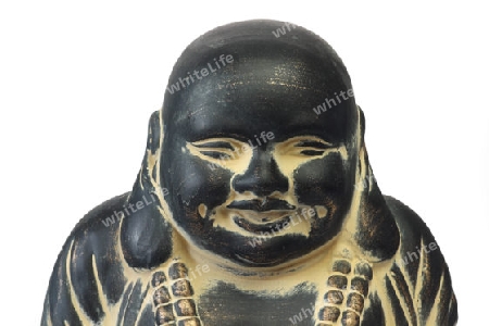 Buddhafigur auf hellem Hintergrund