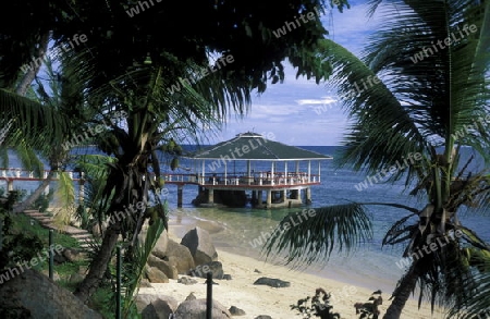 Ein Traumstrand auf der Insel Praslin der Inselgruppe Seychellen im Indischen Ozean in Afrika.