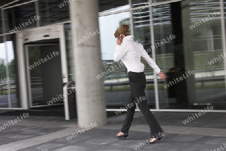 Businesswoman in a hurry