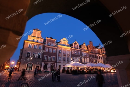 Der Stray Rynek Platz  in der Altstadt von Poznan im westen von Polen.  