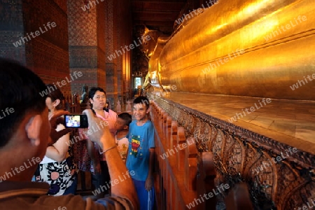 Die Tempelanlage des Wat Pho in Banglamphu in Bangkok der Hauptstadt von Thailand in Suedostasien.