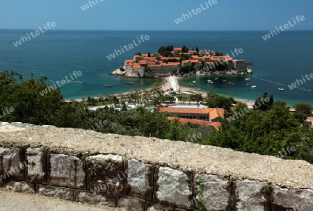 Europa, Osteuropa, Balkan. Montenegro, Mittelmeer, Adria, Sveti Stefan, Altstadt, Dorf, Hotel, Resort, Meer, Natur,   