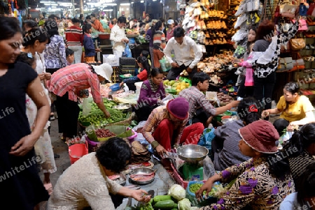 The Market in the old City of Siem Riep neat the Ankro Wat Temples in the west of Cambodia.