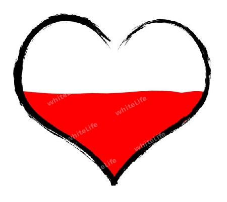 Poland - The beloved country as a symbolic representation as heart - Das geliebte Land als symbolische Darstellung als Herz