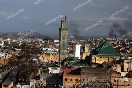 The Medina of old City in the historical Town of Fes in Morocco in north Africa.