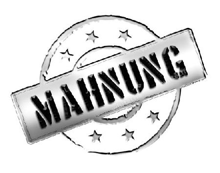 MAHNUNG - Zeichen, Symbol im Retro Stil fuer Praesentationen, Prospekte, Internet, ...