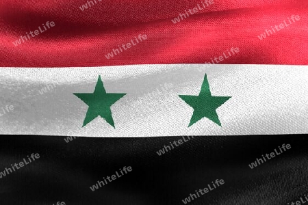 3D-Illustration of a Syria flag - realistic waving fabric flag.