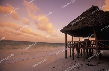 Der Traumstrand  von Michamvi am Chwaka Bay an der Ost-Kueste auf der Insel Zanzibar welche zu Tansania gehoert.         