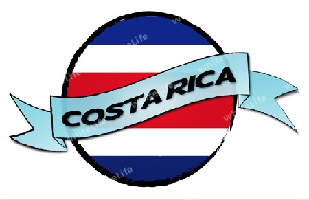 COSTA RICA - your country shown as illustrated banner for your presentation or as button...