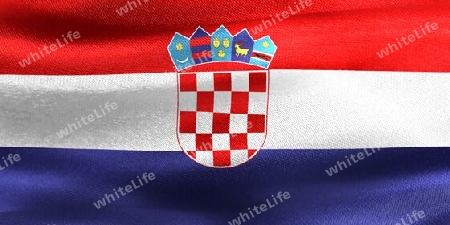 Croatia flag - realistic waving fabric flag