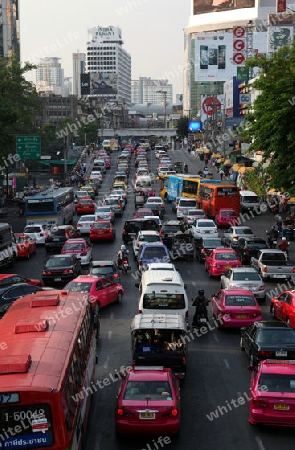 Die Innenstadt rund um den Siam Square Stadtteil im Zentrum der Hauptstadt Bangkok in Thailand. 