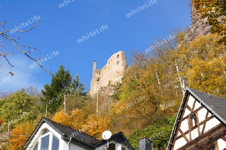 Schloss Oberstein hoch ?ber Idar-Oberstein an der Nahe