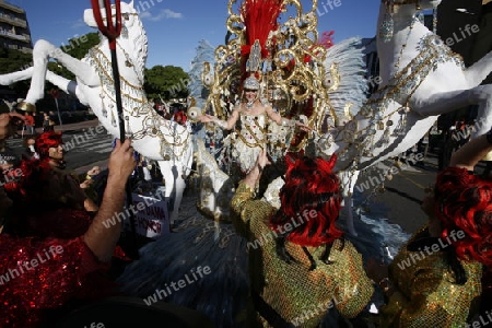 the carneval in the city of Las Palmas on the Island Gran Canary on the Canary Island of Spain in the Atlantic Ocean. 