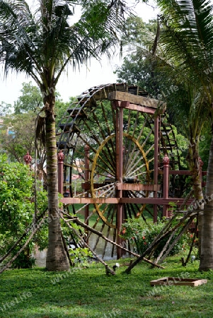The old water mill in the City centre of Siem Riep neat the Ankro Wat Temples in the west of Cambodia.