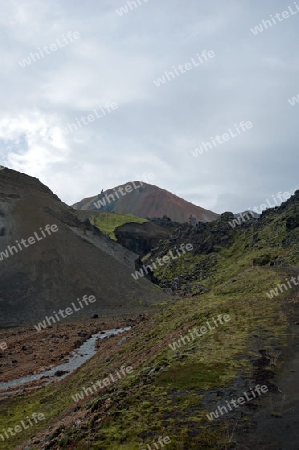 Der S?dwesten Islands, Vulkan-Kulisse in Landmannalaugar