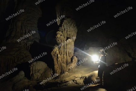 Die Hoehle Cave Pangmapha in der Bergregion von Soppong im norden von Thailand in Suedostasien.