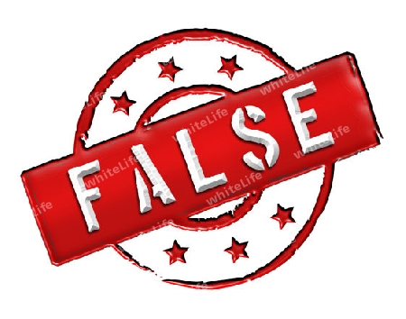 Sign and stamp named "False" for your presentation, for websites and many more.