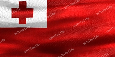 3D-Illustration of a Tonga flag - realistic waving fabric flag.