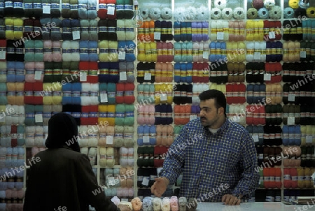 Auf dem Souq oder Markt in der Altstadt von Damaskus in der Hauptstadt von Syrien.