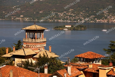 The Village of Stresa on the Lago Maggiore in the Lombardia  in north Italy. 