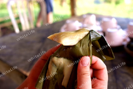 Snack auf Bali - Reisbananenp?ckchen