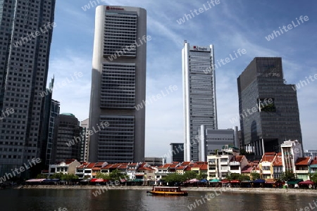 Die Skyline im Bankenviertel von Singapur im Inselstaat Singapur in Asien.