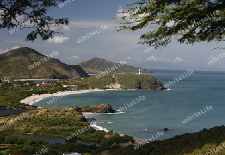 Suedamerika, Karibik, Venezuela, Isla Margarita, Pedro Gonzalez, Playa Pedro Gonzalez, Beach, Strand, Bucht, Uebersicht, Ferien, Traumstrand, Idylle, Landschaft, Natur