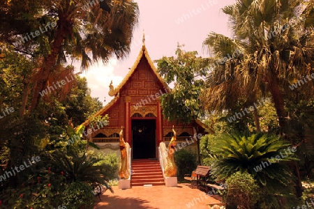 Der Wat Phra Kaew in der Altstadt von Chiang Rai in der Provinz chiang Rai im Norden von Thailand in Suedostasien.