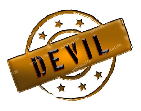 Sign, symbol, stamp or icon for your presentation, for websites and many more named DEVIL