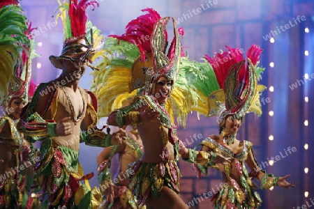 the carneval in the city of Las Palmas on the Island Gran Canary on the Canary Island of Spain in the Atlantic Ocean. 