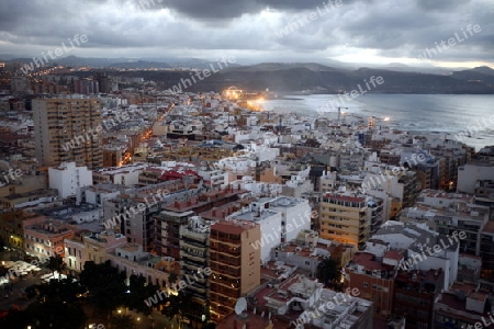 the city Las Palmas on the Canary Island of Spain in the Atlantic ocean.