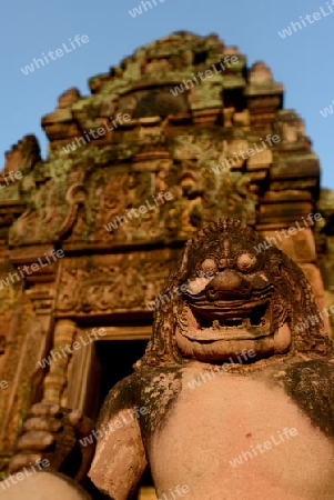 The Tempel Ruin of  Banteay Srei about 32 Km north of the Temple City of Angkor near the City of Siem Riep in the west of Cambodia.