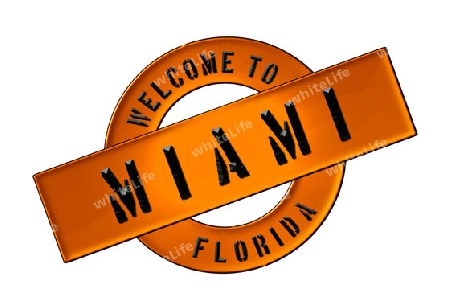 Illustration of WELCOME TO MIAMI as Banner for your presentation, website, inviting...