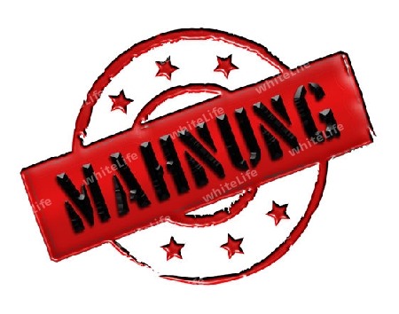 MAHNUNG - Zeichen, Symbol im Retro Stil fuer Praesentationen, Prospekte, Internet, ...