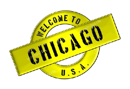 Illustration of WELCOME TO CHICAGO as Banner for your presentation, website, inviting...