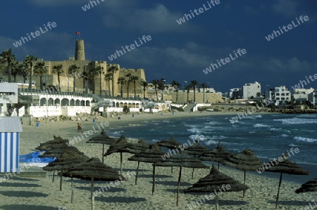 Das Ribat Kloster in der Altstadt oder Medina von Monastir am Mittelmeer  in Tunesien in Nordafrika.  