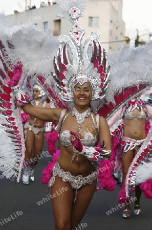 The Carneval in the Town of Tacoronte on the Island of Tenerife on the Islands of Canary Islands of Spain in the Atlantic.  