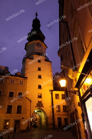 Europa, Osteuropa, Slowakei, Hauptstadt, Bratislava, Altstadt, Michalska Strasse, St Michaels Turm, Gasse, Sommer,  