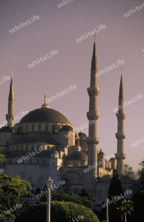 Die Blaue Moschee im Stadtteil Sulranahmet in Istanbul in der Tuerkey.