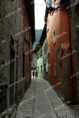 The old Town of Cannobio on the Lago maggiore in the Lombardia  in north Italy. 