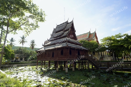 Der Tempel Wat Thung Si Meuang in der Stadt Ubon Ratchathani im nordosten von Thailand in Suedostasien.