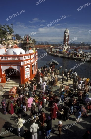  the Ganges River in the town of Hardwar in the Province Uttar Pradesh in India.